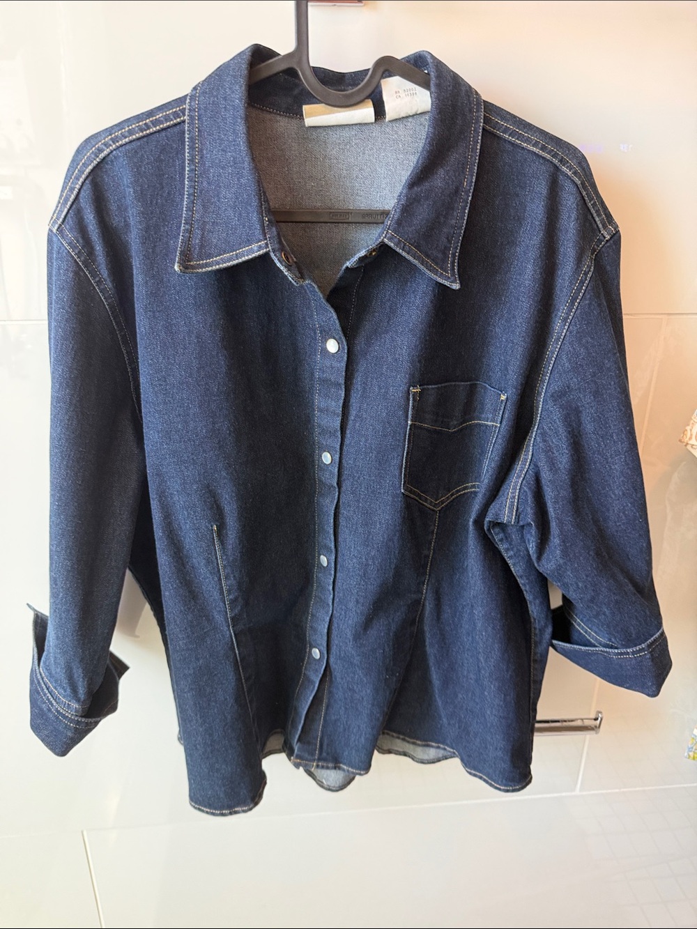Dark Blue Denim Button-Up Women’s Shirt